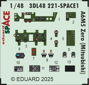 Eduard 3DL48221 A6M5 Zero (Mitsubishi) SPACE FINE MOLDS 1/48 – imagen 3