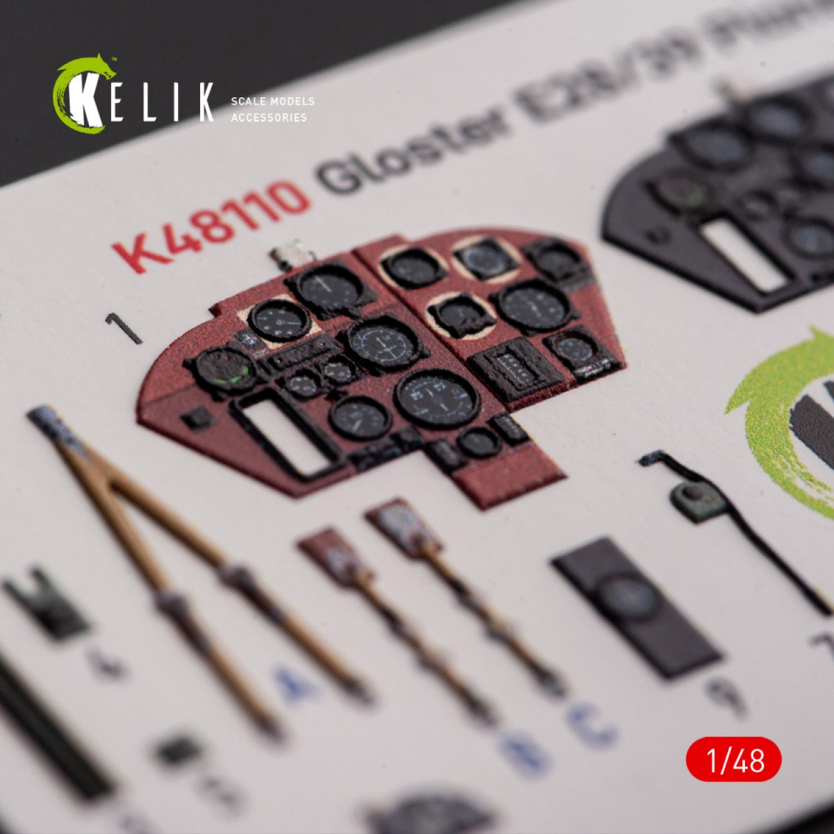 KELIK K48110 Gloster E28/39 Pioneer - décalcomanies 3D intérieures pour kit ClearProp 1/48 – image 3