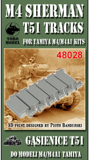 Toro 48028 M4 Sherman T51 chenilles pour kits Tamiya M4/M4A1 1/48
