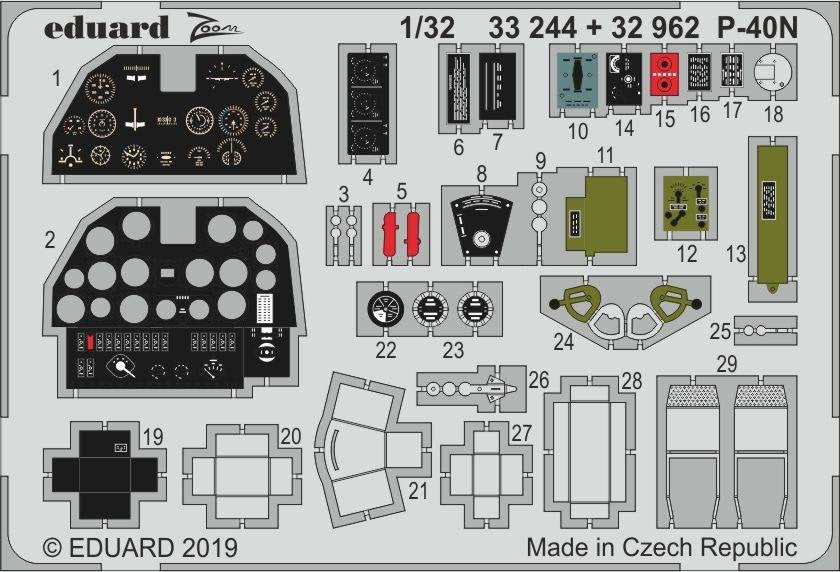 Intérieur du P-40N Eduard 32962 au 1/32 TRUMPETER