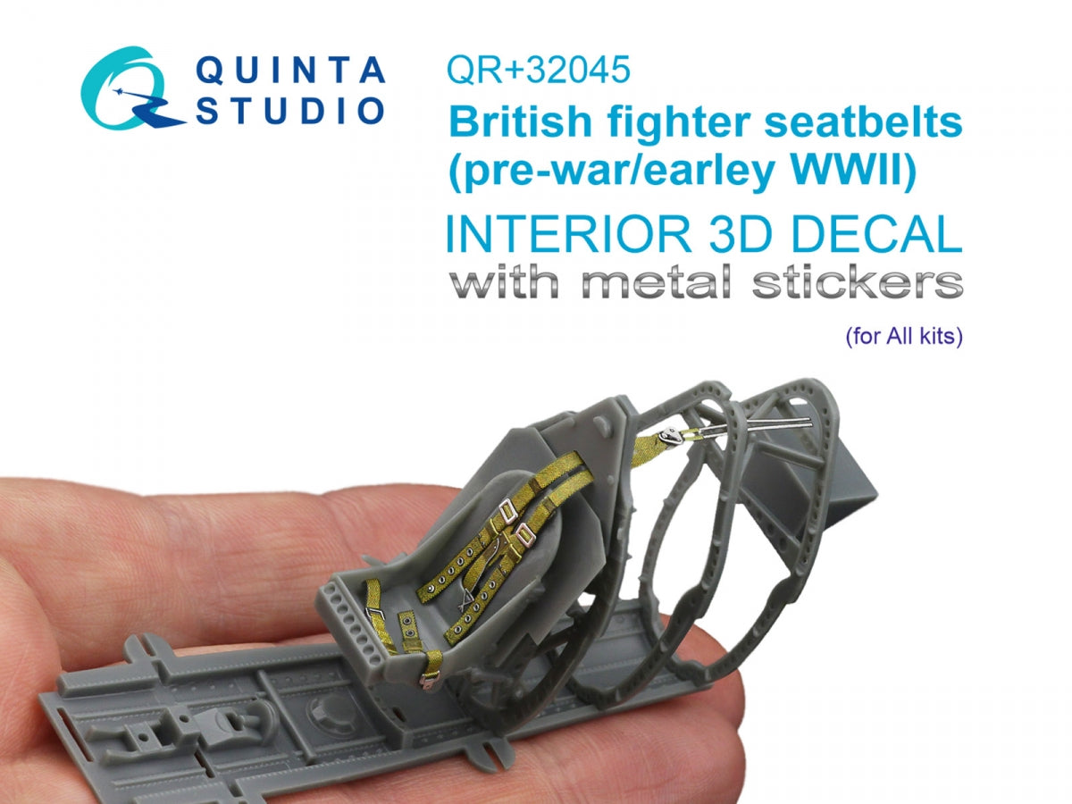 Quinta Studio QR+32045 Ceintures de sécurité pour avions de chasse britanniques, avant-guerre/début de la Seconde Guerre mondiale (avec boucles métalliques) (Tous les kits) 1/32 