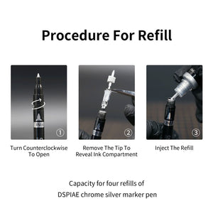 Recharge DSPIAE CR-10 Argent chromé pour marqueurs (10 ml) – image 4