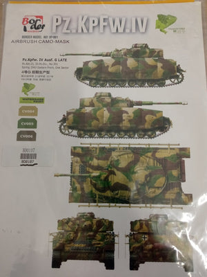 Masques de fin de production Border Model BD0107 Pz. Kpfw IV Ausf. G au 1/35