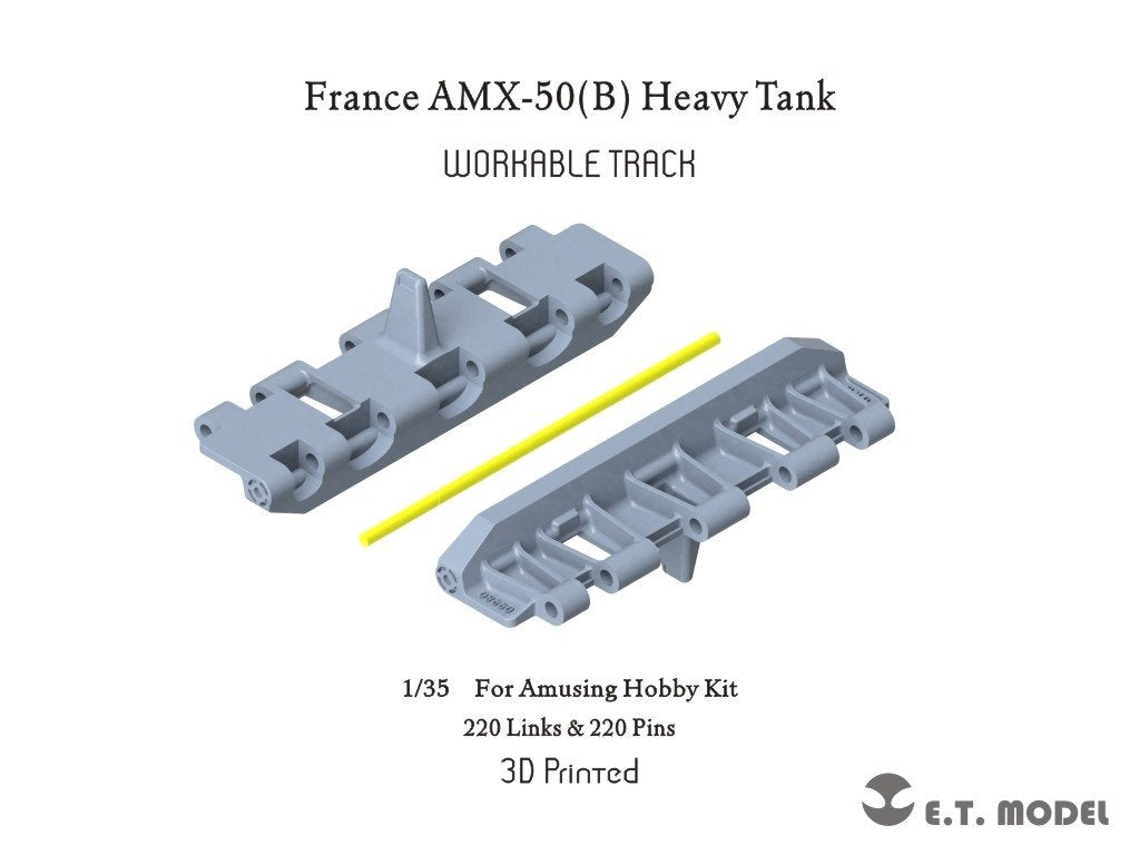 ET Model P35-040 France AMX-50(B) Char lourd Chenilles fonctionnelles (Impression 3D) 1/35