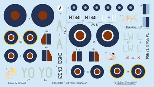 Décalcomanies Exito ED48003 Sexy Spitfires - Supermarine Spitfire LF Mk Vb - VIII - IXe 1/48 – immagine 2