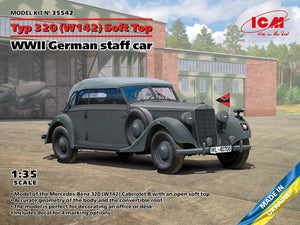 ICM 35542 Typ 320 (W142) Voiture d&amp;#39;état-major allemande décapotable de la Seconde Guerre mondiale, échelle 1/35