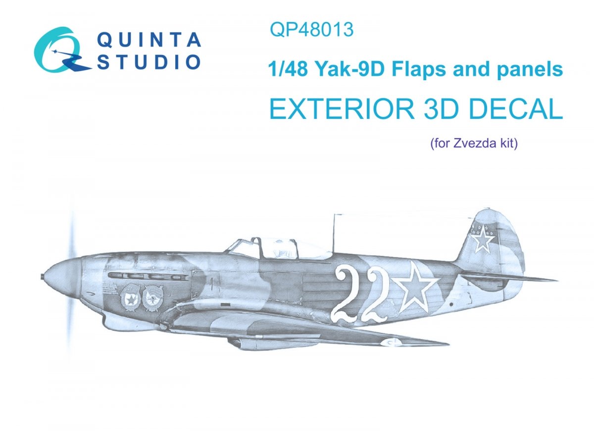 Quinta Studio QP48013 Yak-9D Ensemble extérieur (Zvezda) 1/48