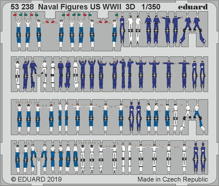 Figurines navales Eduard 53238, Seconde Guerre mondiale, 3D, échelle 1/350