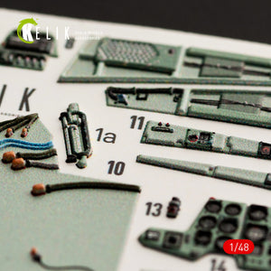 KELIK K48052 SU-27UB FLANKER DÉCALCOMANIES 3D INTÉRIEURES POUR MAQUETTE GWH AU 1/48 – immagine 3