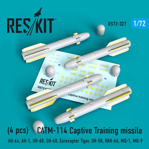 RESKIT RS72-0327 CATM-114 MISSILES D&amp;#39;ENTRAÎNEMENT CAPTIFS (4 PIÈCES) 1/72