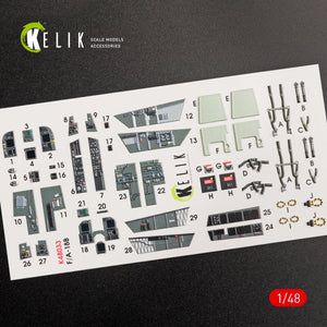 KELIK K48033 F/A-18B « HORNET » DÉCALCOMANIES 3D INTÉRIEURES POUR MAQUETTE KINETIC AU 1/48 – image 2