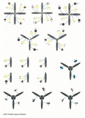 Logos et pochoirs d&amp;#39;hélice Techmod 24021 / Marquages ​​d&amp;#39;hélice 1/24 – image 2