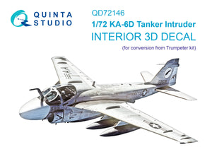Intérieur coloré imprimé en 3D sur papier décalcomanie (conversion de Trumpeter) par Quinta Studio QD72146 KA-6D Intruder, échelle 1/72