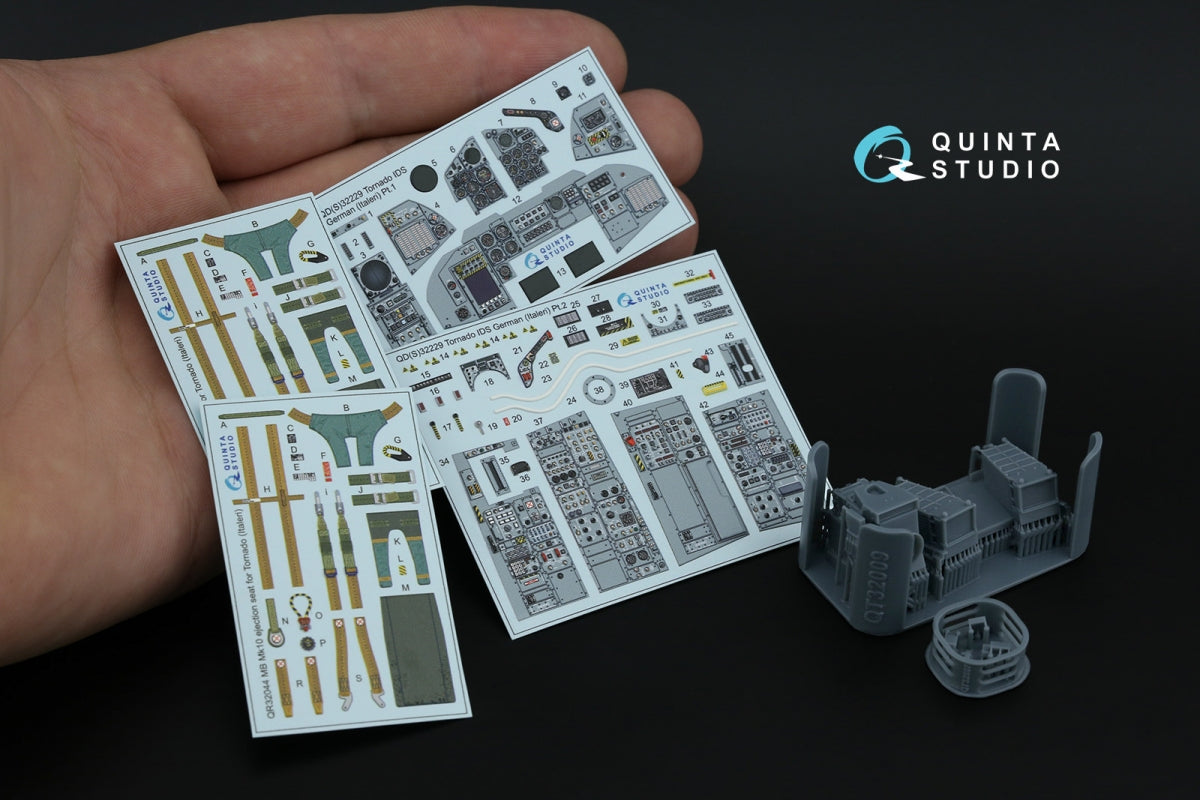Intérieur imprimé en 3D et coloré sur papier décalcomanie (Italeri) de la Quinta Studio QD+32229 Tornado IDS (avec pièces en résine imprimées en 3D) à l&amp;#39;échelle 1/32 – immagine 2