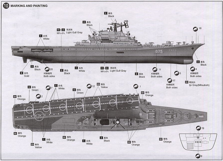 Trumpeter 05704 Porte-avions URSS KIEV 1/700 – image 5