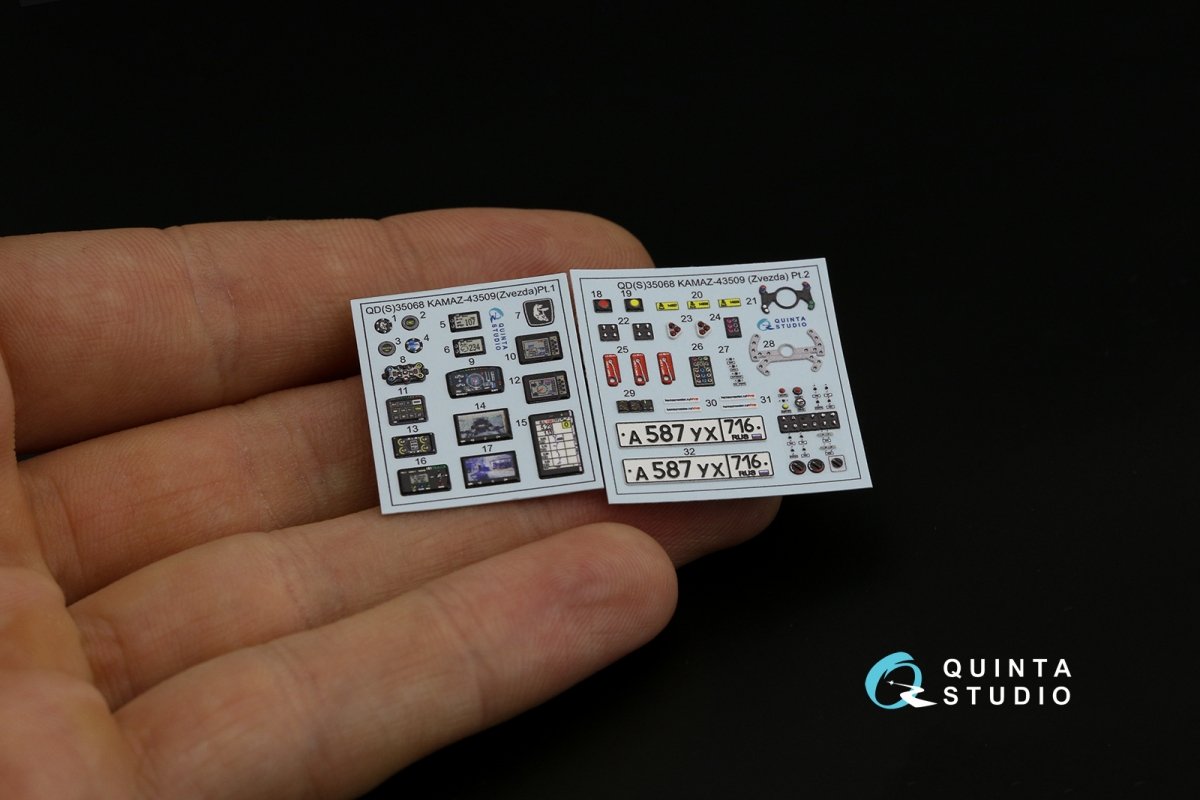 Quinta Studio QD35068 KAMAZ-43509 3D-Printed &amp;amp; coloured Interior on decal paper (Zvezda) 1/35 – zdjęcie 14