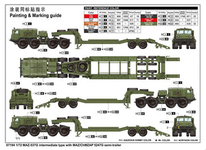 Trumpeter 07194 MAZ-537G type intermédiaire avec semi-remorque MAZ/ChMZAP 5247G 1/72 – image 3