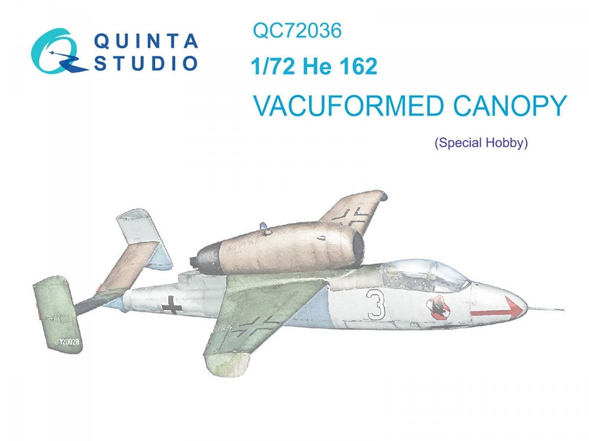 Quinta Studio QC72036 He 162 verrière transparente sous vide (Special Hobby) 1/72