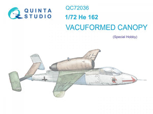 Quinta Studio QC72036 He 162 verrière transparente sous vide (Special Hobby) 1/72