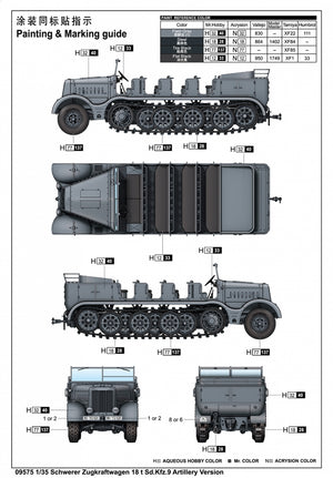 Trumpeter 09575 Schwerer Zugkraftwagen 18 t Sd.Kfz.9 Artillerie Version 1/35 – image 3