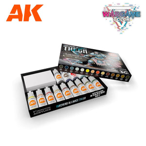 AK Interactive AK11771 NORTHERN ALLIANCE THEGN – KIT DE DÉMARRAGE DE JEU DE GUERRE – 14 COULEURS ET 1 FIGURINE – immagine 2