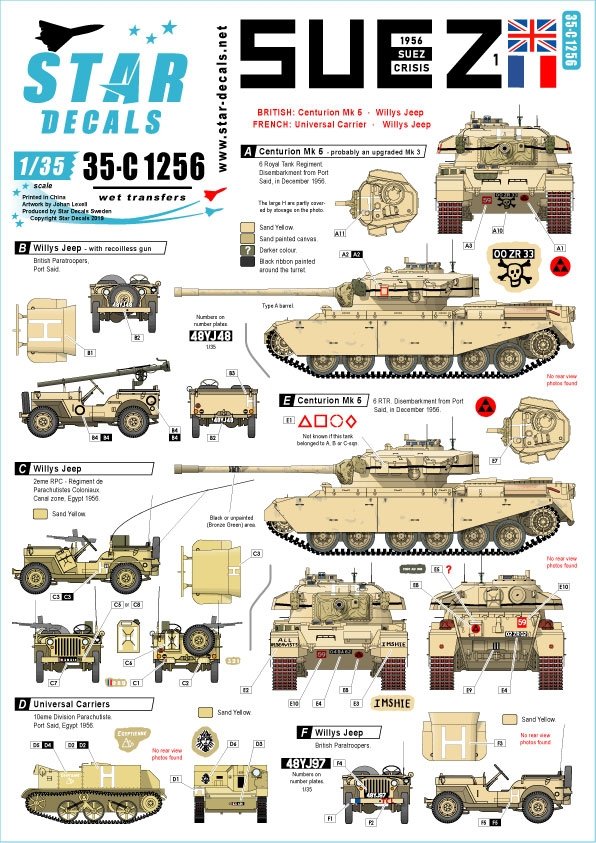 Star Decals 35-C1256 Crise de Suez 1956 1 1/35