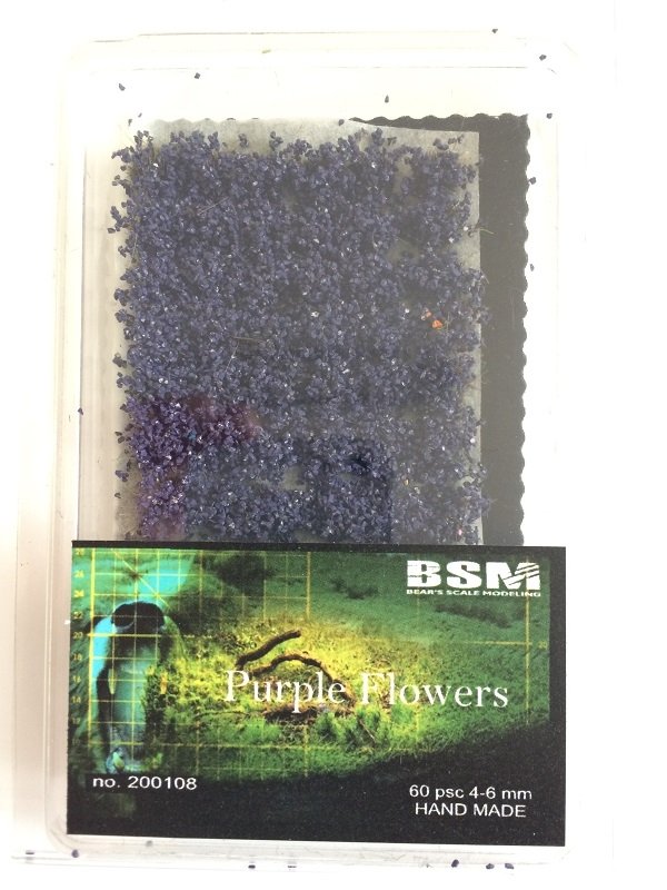 Bear's Scale Modeling 200108 Fleurs violettes 4-6 mm (60 pièces)
