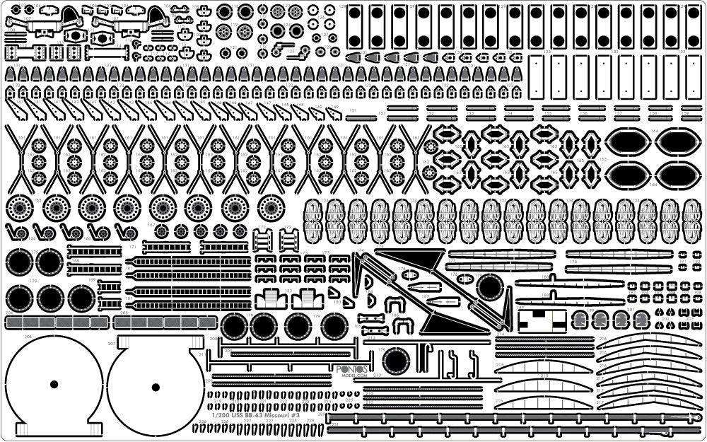 Pontos 22004F1 USS BB-61 Iowa 1944 Kit de détails (sans pont en bois) (1/200) – image 8