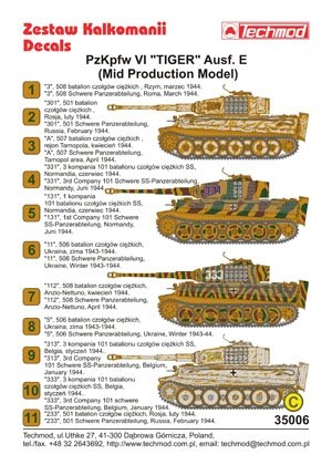 Techmod 35006 - Pz.Kpfw.VI Tiger Ausf.E (modèle de production intermédiaire) (1/35) – image 2