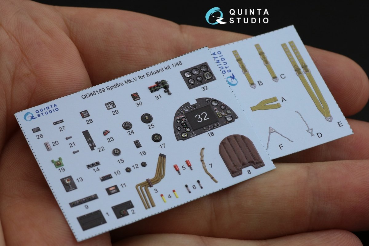 Intérieur du Spitfire Mk.V imprimé en 3D et coloré sur papier décalcomanie Quinta Studio QD48189 (pour kit Eduard) 1/48  – immagine 5
