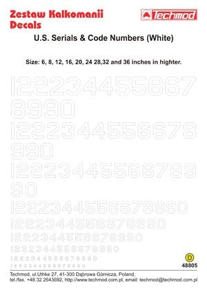 Techmod 48805 - US Serial &amp;amp; Code Numbers (1/48) – image 2