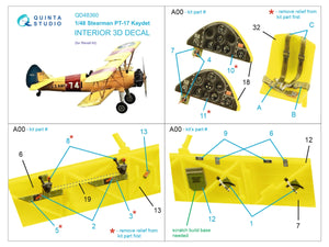 Intérieur imprimé en 3D et coloré sur papier décalcomanie Quinta Studio QD48360 Stearman Pt-17 Kaydet (Revell) à l&amp;#39;échelle 1/48 – Bild 2