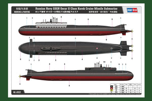 Hobby Boss 83521 Sous-marin lance-missiles de croisière SSGN de ​​classe Oscar II de la marine russe Koursk (1/350) – Bild 2