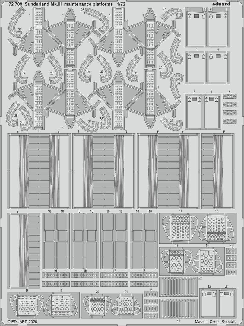 Plateformes de maintenance Eduard 72709 Sunderland Mk. III 1/72 SPECIAL HOBBY