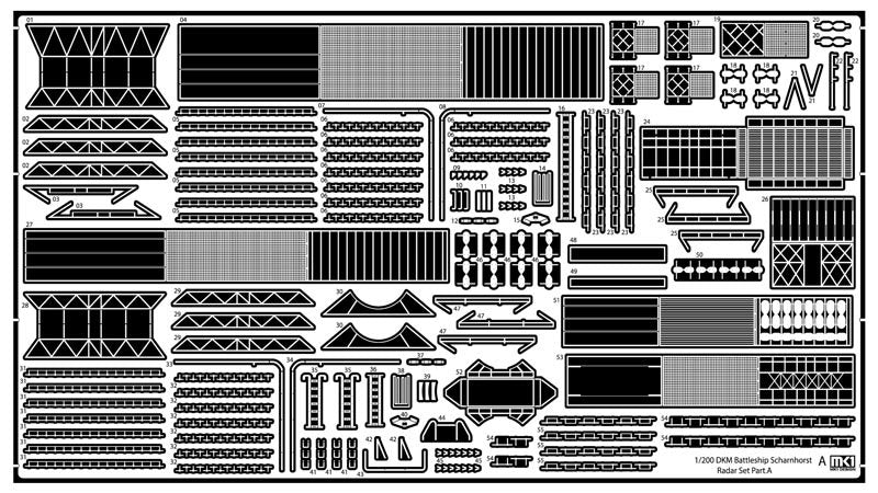 MK1 Design MS-20020 DKM Cuirassé SCHARNHORST RADAR ET PIÈCES DE MÂT pour Trumpeter 1/200 – image 8
