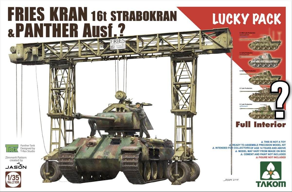 Takom 2108 FRIES KRAN 16t Strabokran, Production 1943/44 combinée avec Panther (avec intérieur complet) 1/35