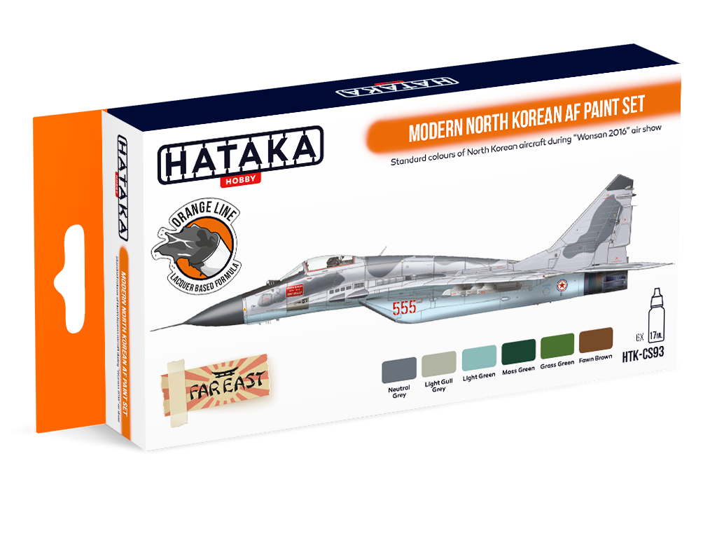 Hataka HTK-CS93 Ensemble de peinture AF nord-coréen moderne (6x17ml)