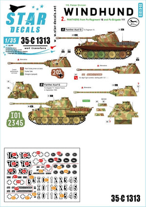 Star Decals 35-C1313 Windhund n° 2 1/35