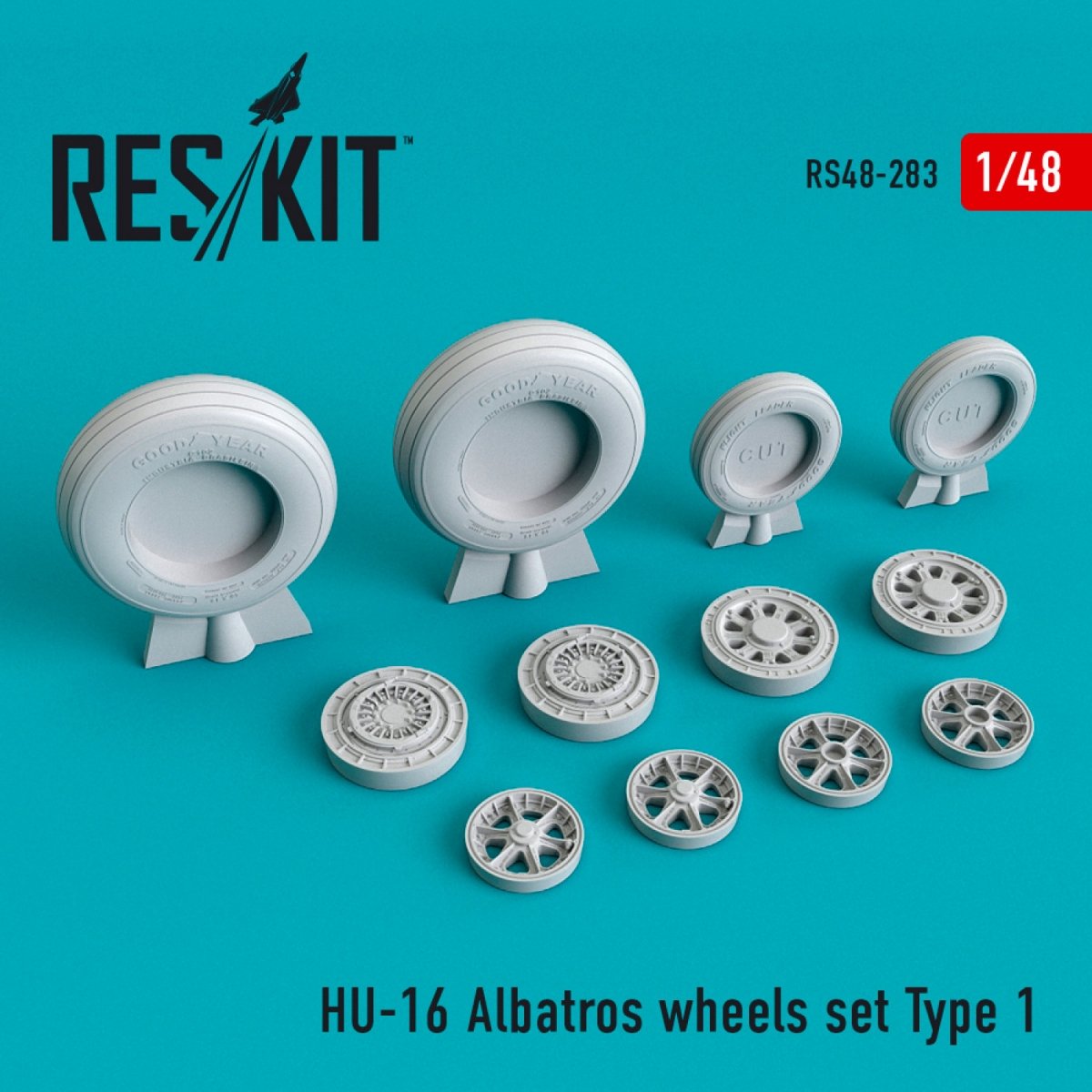 RESKIT RS48-0283 HU-16 « ALBATROS » JEU DE ROUES TYPE 1 1/48
