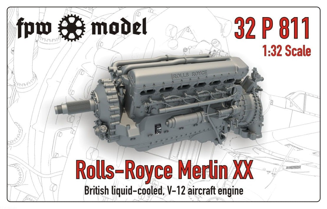 Maquette FPW 32P811 Rolls-Royce Merlin XX 1/32