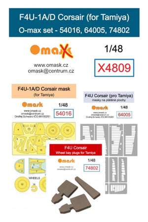Kit Omask X4809 F4U-1A/D Corsair O-max pour Tamiya 1/48