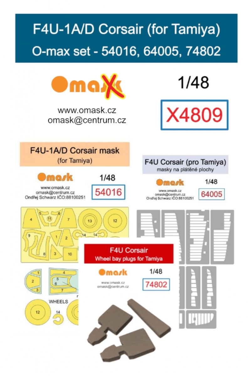 Kit Omask X4809 F4U-1A/D Corsair O-max pour Tamiya 1/48