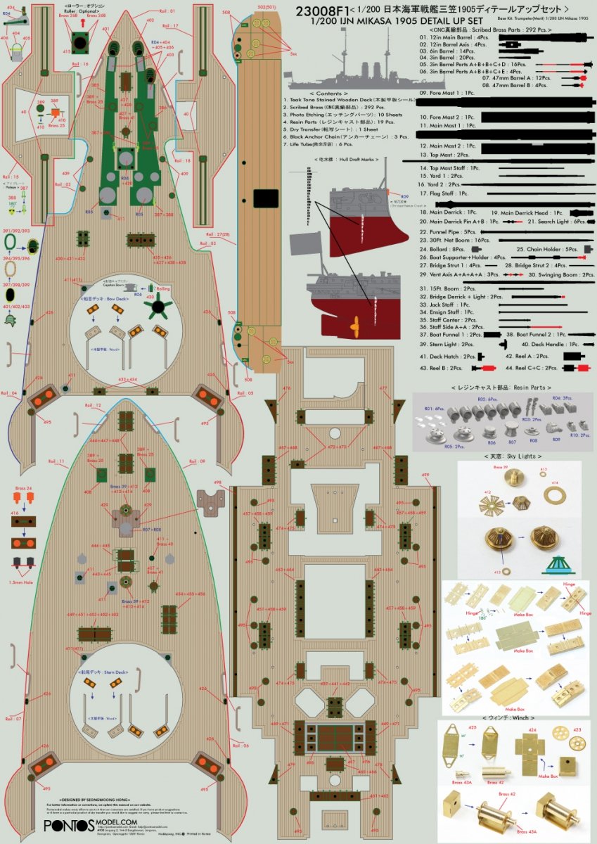 Pontos 23008F1 IJN MIKASA 1905 Ensemble de détails 1/200 – Bild 13