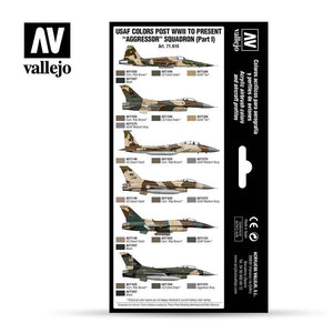 Vallejo 71616 Couleurs de l&amp;#39;USAF, de l&amp;#39;après-Seconde Guerre mondiale à nos jours, Escadron Aggressor, Partie I, 8 x 17 ml – image 2