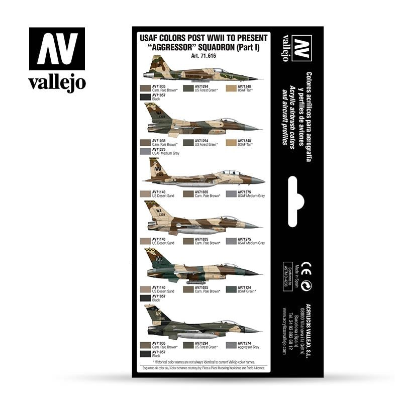Vallejo 71616 Couleurs de l&amp;#39;USAF, de l&amp;#39;après-Seconde Guerre mondiale à nos jours, Escadron Aggressor, Partie I, 8 x 17 ml – image 2