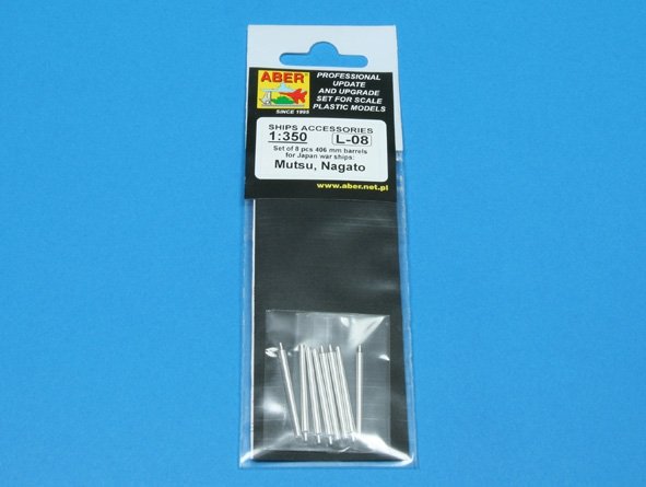 Aber 350L-08 Ensemble de 8 canons de 406 mm pour les navires japonais Mutsu et Nagato (1/350) – image 4