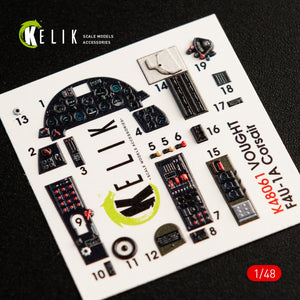 Décalcomanies 3D intérieures KELIK K48061 F4U-1A CORSAIR pour maquette Tamiya au 1/48 – image 5