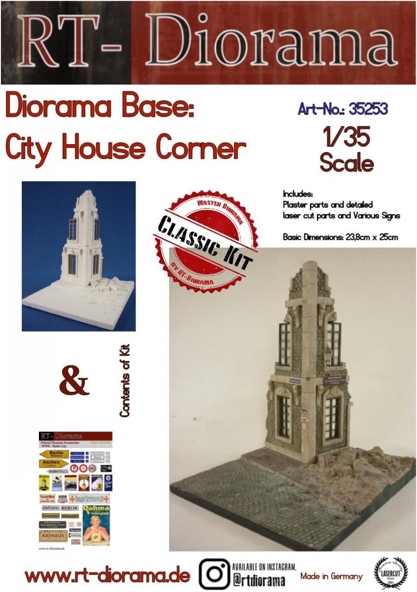 RT-Diorama 35253 Diorama-Base : Coin de la maison de ville 1/35