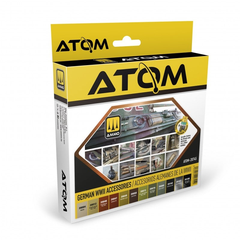 AMMO par Mig Jimenez 20745 ATOM Ensemble d&amp;#39;accessoires allemands de la Seconde Guerre mondiale 12x20ml