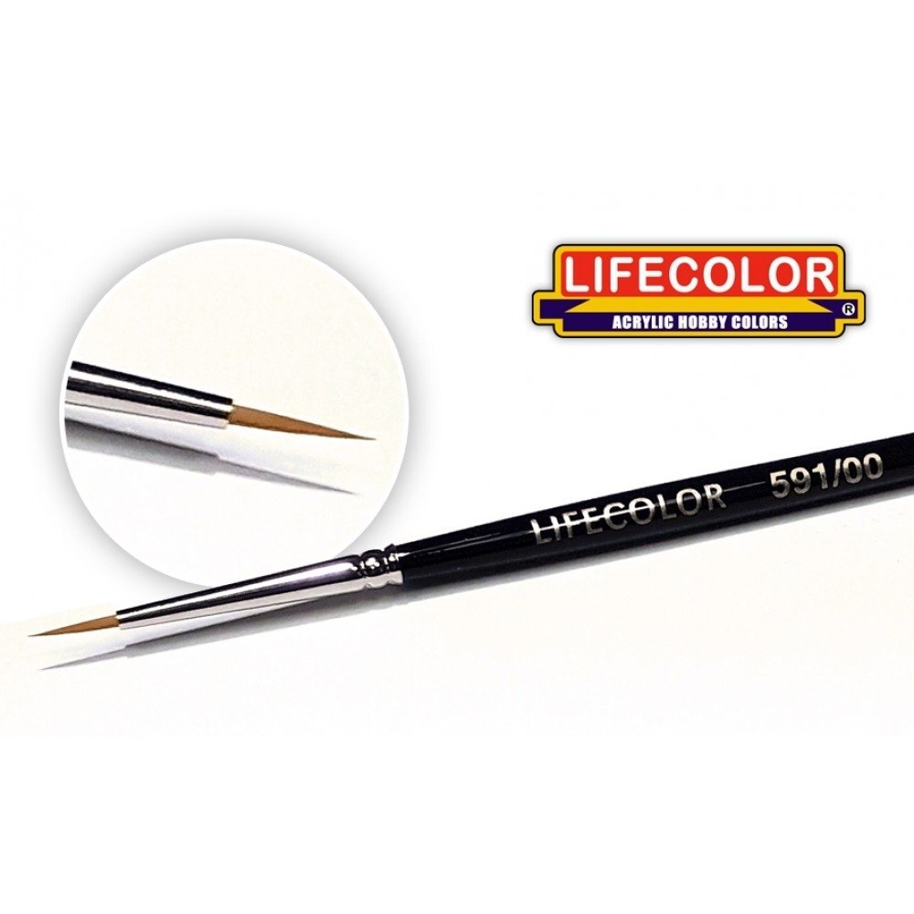 Brosse synthétique Lifecolor TA591/00 à poils longs 00